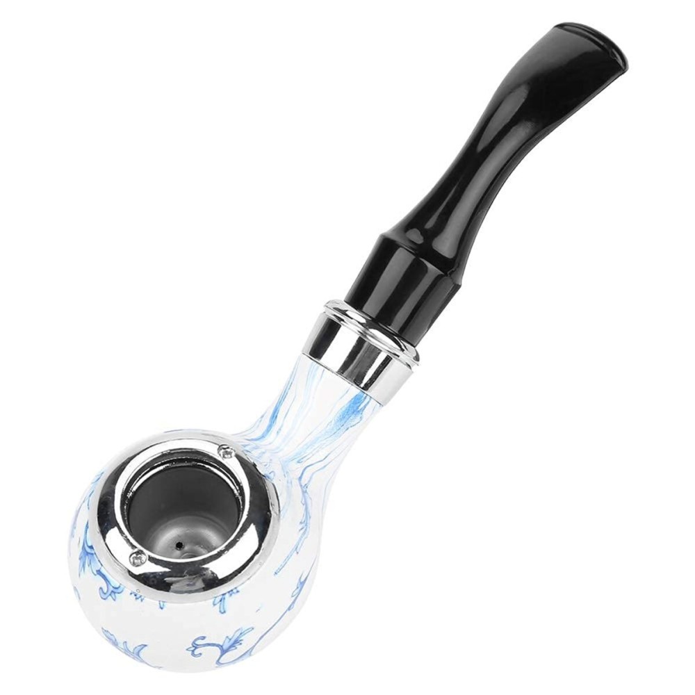 BigBigMe Tobacco Pipe, Classic Tobacco Pipes with Blue and White, Mini Tobacco Pipes