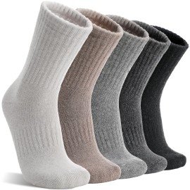MOGGEI Womens Merino Wool Socks for Hiking Winter Warm Thick Thermal Crew Cozy Cabin Ladies Gift Comfy Boot Work Socks 5 Pairs(Assorted(5 Pairs))