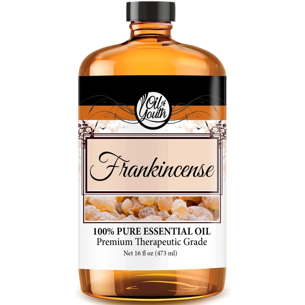 Oil of Youth Frankincense Essential Oil - Pure Frankincense Oil for Aromatherapy, Calming, Relaxing, Diffuser (16oz Bulk)