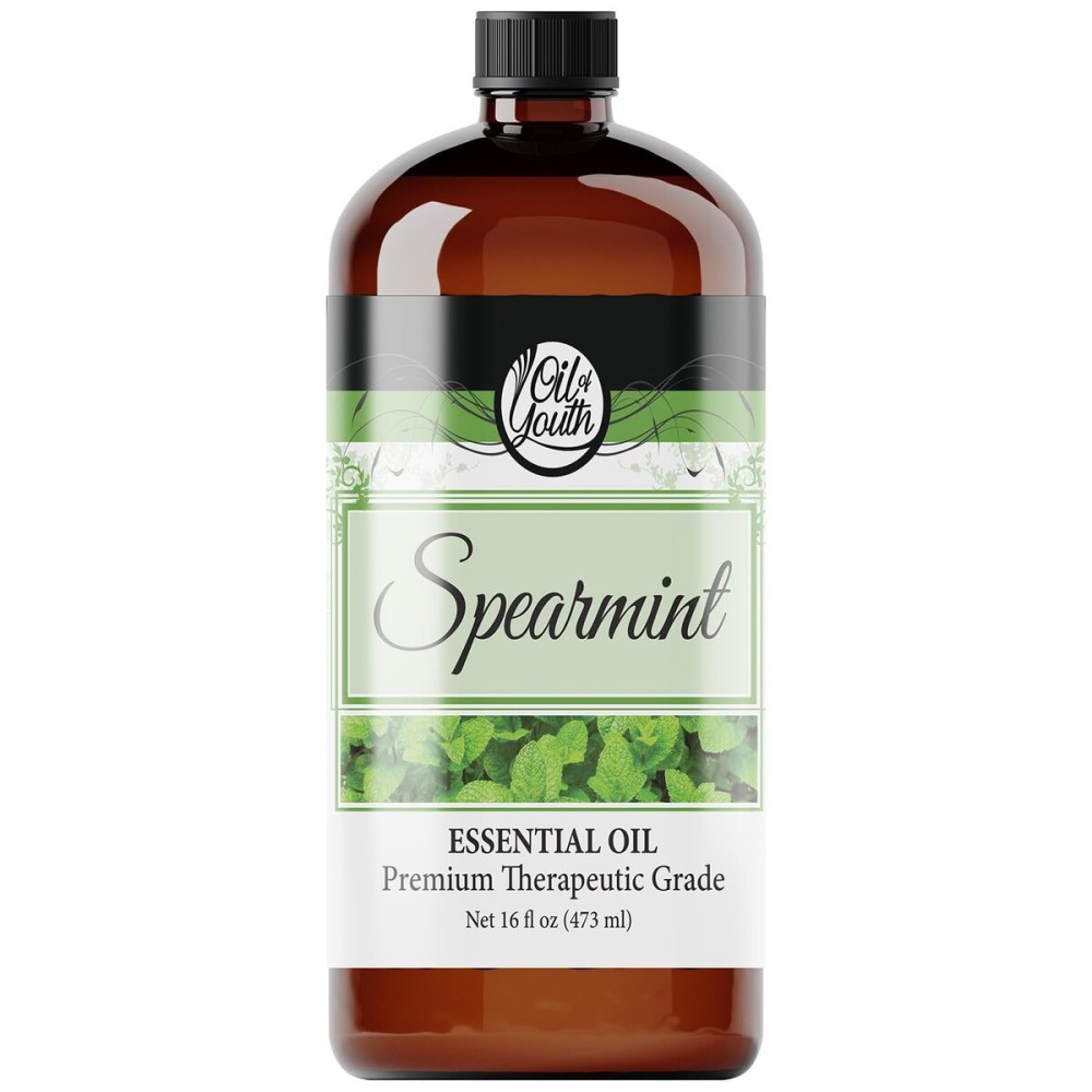 Oil of Youth Spearmint Essential Oil 16oz - Pure Spearmint Essential Oil for Skin Therapy, Enhance Mood, Aromatherapy Diffuser
