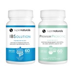 IBSolution Gut Health Bundle - All Natural Gut Health Support & Premium Probiotics w/ 40 Billion CFU for Support of Irregular Bowels, Bloating, Constipation, Gas, Abdominal Pain - 2 Pack (120 Caps)