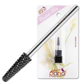 PANA USA Professional 3/32 Shank Size - Cone Shape Carbide Bit - Nail Drill Bit for Manicure Pedicure Tools Dremel Machine (Extra Coarse, DLC Black)