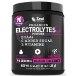 Zeal Electrolyte Powder - 90 Servings | Keto Electrolytes Powder | Zero Sugar, BCAAs, B-Vitamins | Potassium, Zinc, Magnesium | Hydration Powder Recovery Drink | Black Cherry