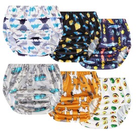 Joyo roy 6Pcs Plastic Underwear Covers for Potty Training 3T Rubber Pants for Toddlers Rubber Training Pants for Toddlers Plastic Training Pants Plastic Diaper Covers Toddler Plastic Underwear Toddler