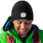 HEAD LIGHTZ Headlightz by Roq Innovation - Beanie with Light, Unisex LED Beanie Hat with Light Built in, Rechargeable, Black