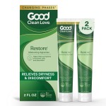 Good Clean Love Restore Moisturizing Vaginal Gel, pH-Balanced Vaginal Moisturizer, Water-Based Feminine Care with Aloe Vera & Lactic Acid, Reduces Dryness, Discomfort & Odor for Women, 2 Oz (2-Pack)