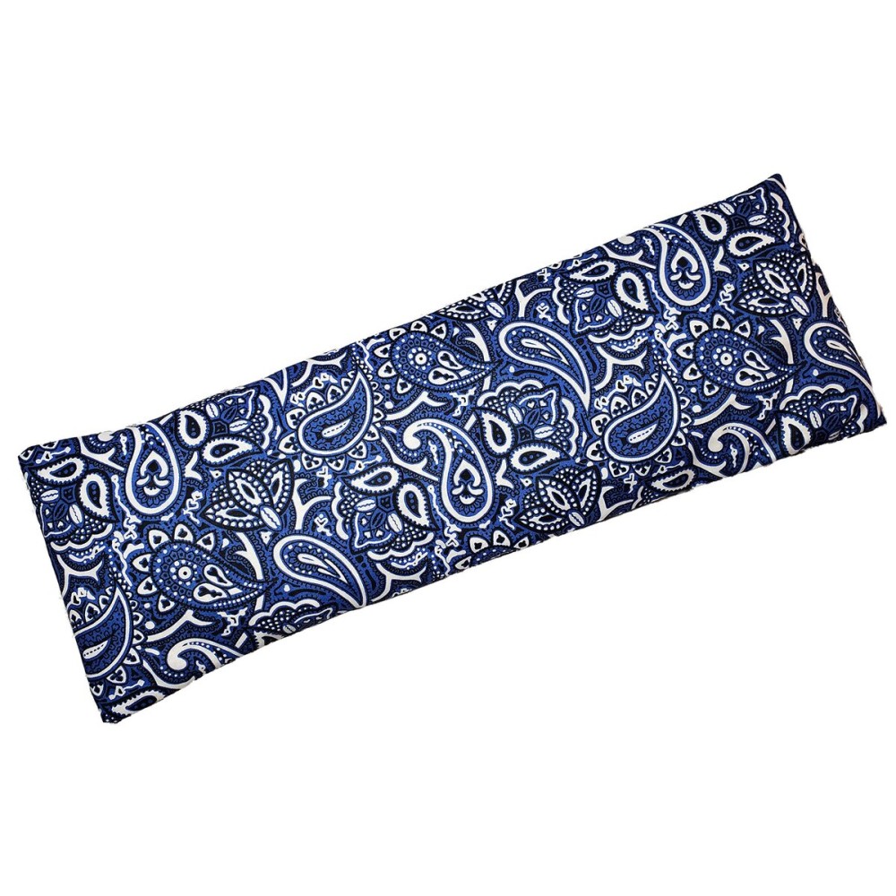 Microwavable Corn Filled Heating Pad and Cold Pack/Washable 100% Cotton Cover (Bandana - Navy, 5.25in W x 17.25in L)