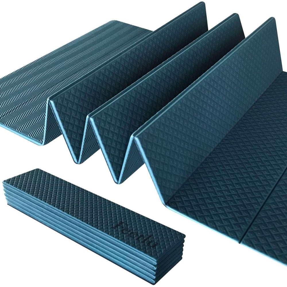 Foldable Yoga Mat - 1/3 Inch Thick, Lightweight, Easy to Store, Non-Slip Travel Yoga Mat for Fitness, Yoga, Pilates, Home Workouts, and Floor Exercises