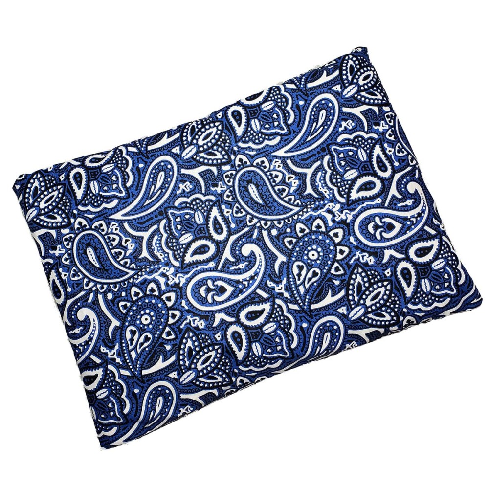 Microwavable Corn Filled Heating Pad and Cold Pack/Washable 100% Cotton Cover (Bandana - Navy, 7.5in W x 11in L)