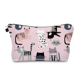Aiphamy Cute Travel Makeup Bag Cosmetic Bag Small Pouch Gift for Women (Pink Cat)