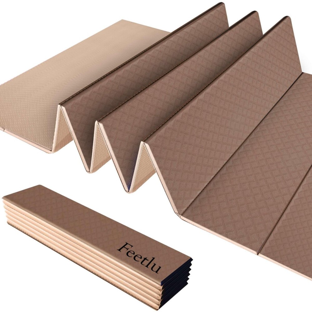 Foldable Yoga Mat - 1/4 Inch Thick, Lightweight, Easy to Store, Non-Slip Travel Yoga Mat for Fitness, Yoga, Pilates, Home Workouts, and Floor Exercises