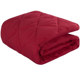 NTBAY Down Alternative Toddler Comforter, Lightweight and Warm Solid Color Baby Crib Quilted Blanket, 39x47 inches, Red