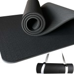Feetlu Extra Thick Exercise Yoga Mat with Strap - 2/5 Inch (10MM), Non-Slip Workout Mat for Yoga, Pilates, and Floor Exercises(Black & Gray)