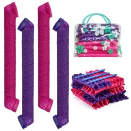 40pcs Heatless Spiral Hair Rollers with Styling Hooks, 22inch/55cm, No Heat Damage, DIY Kit for Long & Medium Hair