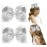 DEEKA 2 PCS 6 Big Hand-made Shiny Glitter Ribbon Hair Bows Alligator Clips Hair Accessories for Little Teen Toddler Girls Kids Set of 2 -Silver