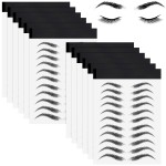 Maitys 12 Sheets 108 Pairs 4D Hair Like Waterproof Eyebrow Tattoos Stickers Temporary Transfer Brows Decal Peel off Fake Eyebrow Sticker Instant Authentic Brow Decal for Women(Classic Style)