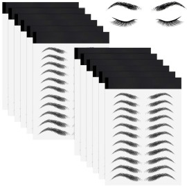 Maitys 12 Sheets 108 Pairs 4D Hair Like Waterproof Eyebrow Tattoos Stickers Temporary Transfer Brows Decal Peel off Fake Eyebrow Sticker Instant Authentic Brow Decal for Women(Classic Style)