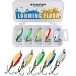 THKFISH Fishing Lures - Trout & Pike Bass Fishing Spoons - 5pcs, Color B, 1/5oz