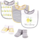 Hudson Baby Unisex Baby Cotton Bib and Sock Set, Main Squeeze, One Size