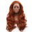 ELESTY Glueless Synthetic Lace Front Wig Copper Red Long Natural Wavy Free Part Lace Wigs Heat Resistant Synthetic Hair Wig for Women 24Inch