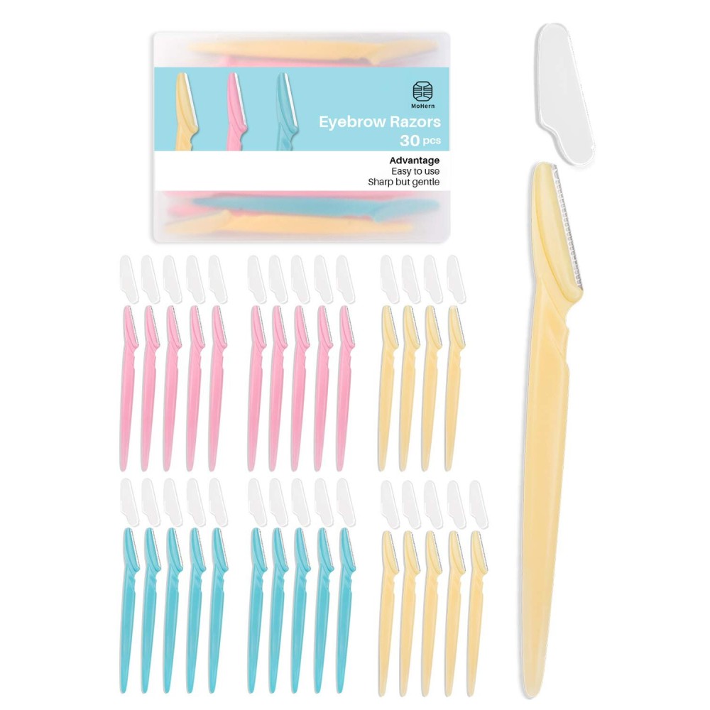 MoHern Dermaplaning Tool for Face, 30 Pcs Dermaplane Razor for Face, Multipurpose Face Razors for Women and Men, Multi-Color