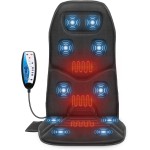 COMFIER Massage Seat Cushion with Heat - 10 Vibration Motors, Back Massager for Chair, Vibration Massage Only, Not Shiatsu/Rolling,Massage Chair Pad for Back Ideal Gifts for Men, Women (Renew)