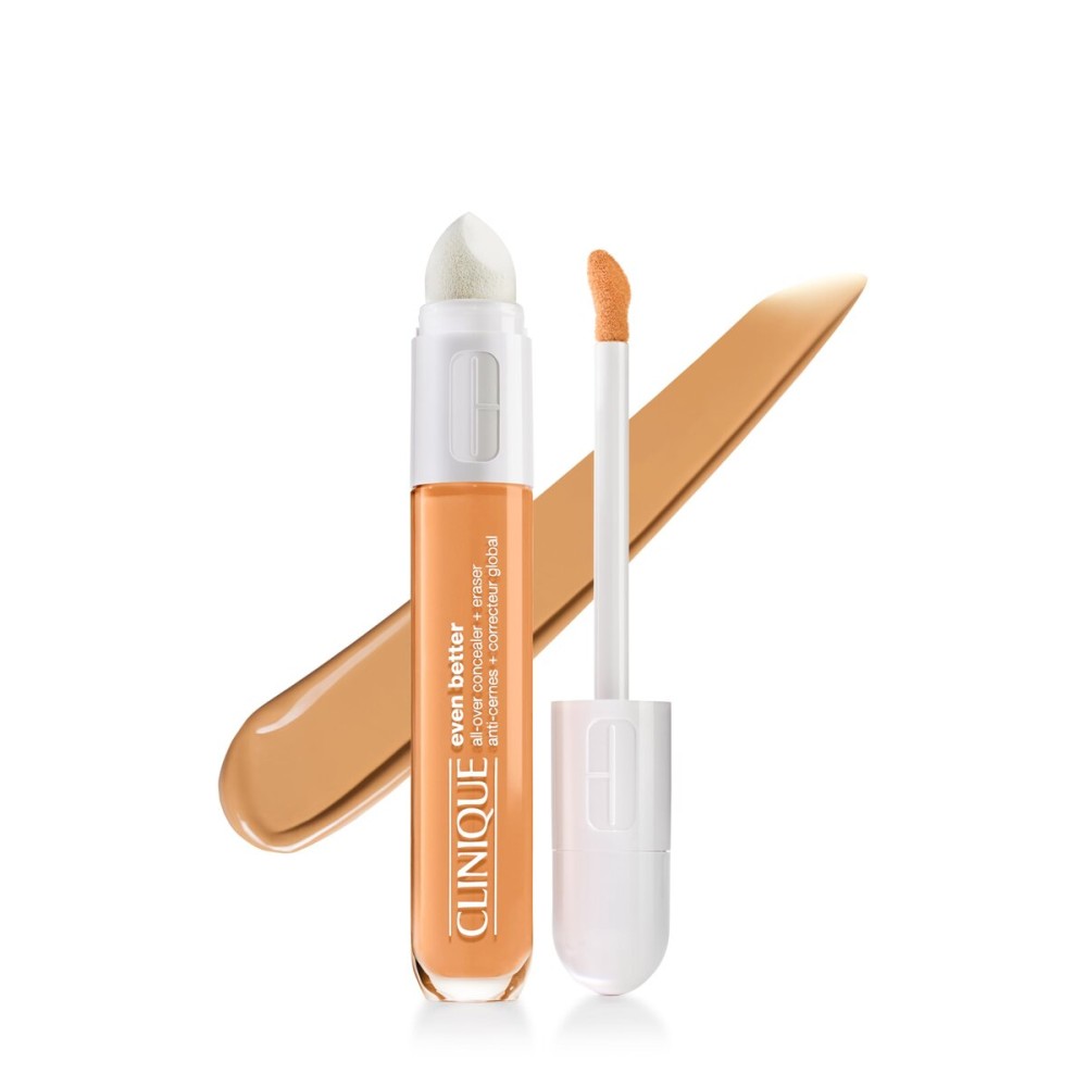 Clinique Even Better All-Over Full Coverage Concealer + Eraser Makeup For Dark Undereye Circles | With Hyaluronic Acid + Caffeine | Hydrating, Brightening + Depuffing, Deep Neutral, 0.2 Fl Oz