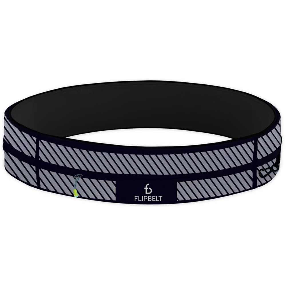 FlipBelt Zipper Running Belt for Phone and Small Accessories, Exercise Waist Pouch for Women and Men, M, Reflective Black