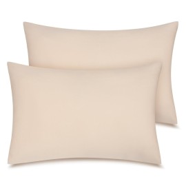 Zenssia Organic Cotton Toddler Pillowcase/Travel Pillowcase Pack of 2 Set 13x18 Inches with Envelope Closure - Soft & Breathable Baby Pillow Case Cover Solid Taupe