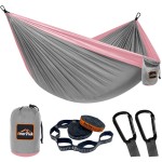 AnorTrek Camping Hammock, Super Lightweight Portable Parachute Hammock with Two Tree Straps Single or Double Nylon Travel Tree Hammocks for Camping Backpacking Hiking