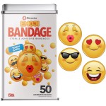BioSwiss Bandages, Emoji Shaped Self Adhesive Bandage Set, Latex Free, Sterile Wound Care, 50 Count