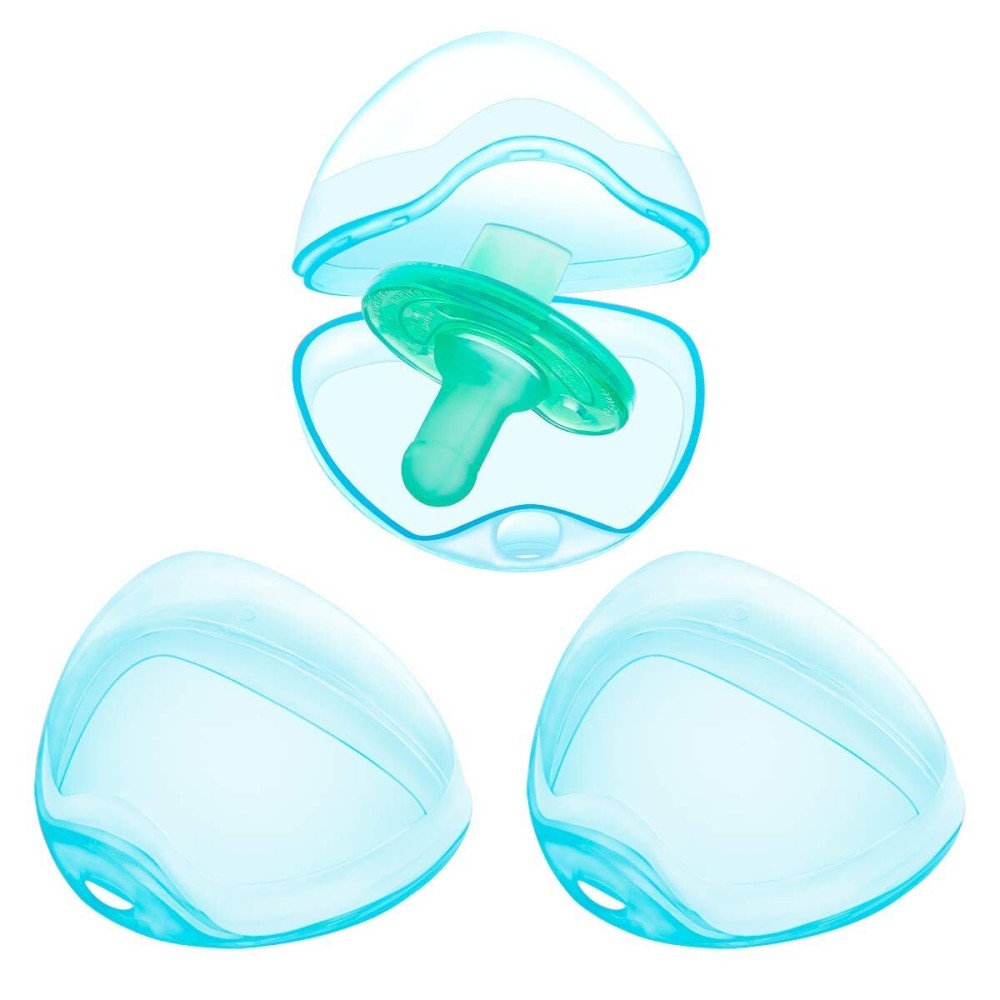 LANEYLI Pacifier Case Pacifier Holder Case Pacifier Clip Binky Holder Case Pacifier Box Pacifier Accessories 3 Pack Blue