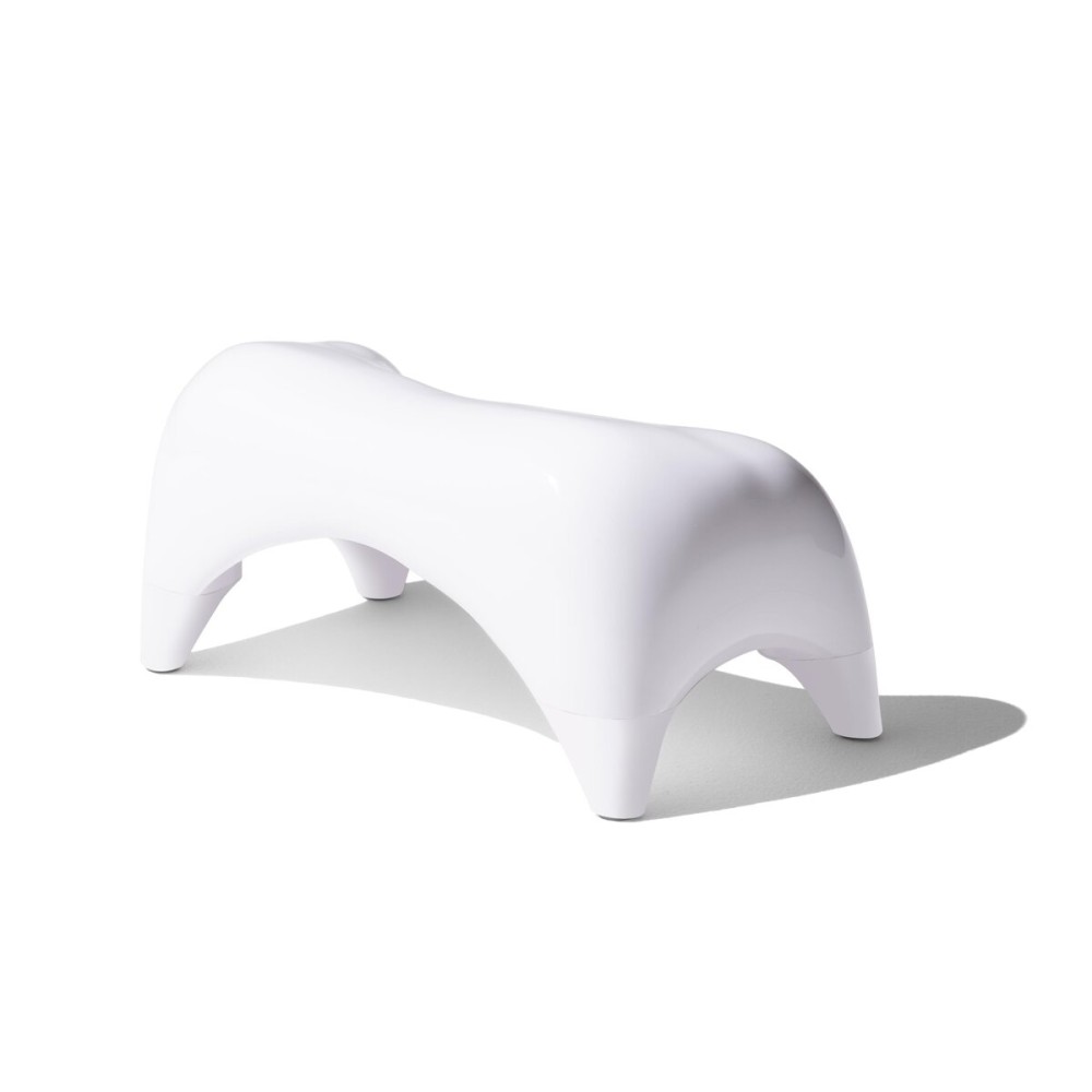 TUSHY Ottoman: A Premium Toilet Stool for The Bathroom, Modern Sleek Design | Squatting Position Helps Improve Bowel Health & Relieve Constipation (Relaxed 7.5, White/White)