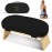 MONK & LLAMA Meditation Bench - Kneeling Bamboo Bench with Foldable Legs & Cushion - Perfect Kneeling Stool Ergonomic Bamboo Yoga Bench for Extended Practice - Includes Carrying Bag (Black)