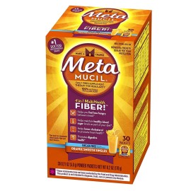 Metamucil Premium Blend Sugar Free Fiber, 114 Servings, Psyllium Husk Fiber Powder Supplement, with Stevia, Natural Orange Flavor 23.1 oz