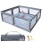 Todale Baby Play Yard - 70 x 59 in, Grey - Extra Large Mesh Playpen for Babies & Toddlers - Tear-Resistant Oxford Fabric & Suction Cup Feet - Breathable Zipper Gate & 360 Visibility