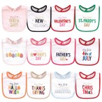 Hudson Baby Unisex Baby Cotton Bibs, Holiday Bold Girl, One Size