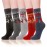 Velice Wool Socks for Women - Merino Wool Boot Hiking Thick Thermal Warm Winter Crew Cushion Cozy Work Socks 5 Pairs (Multicolor)