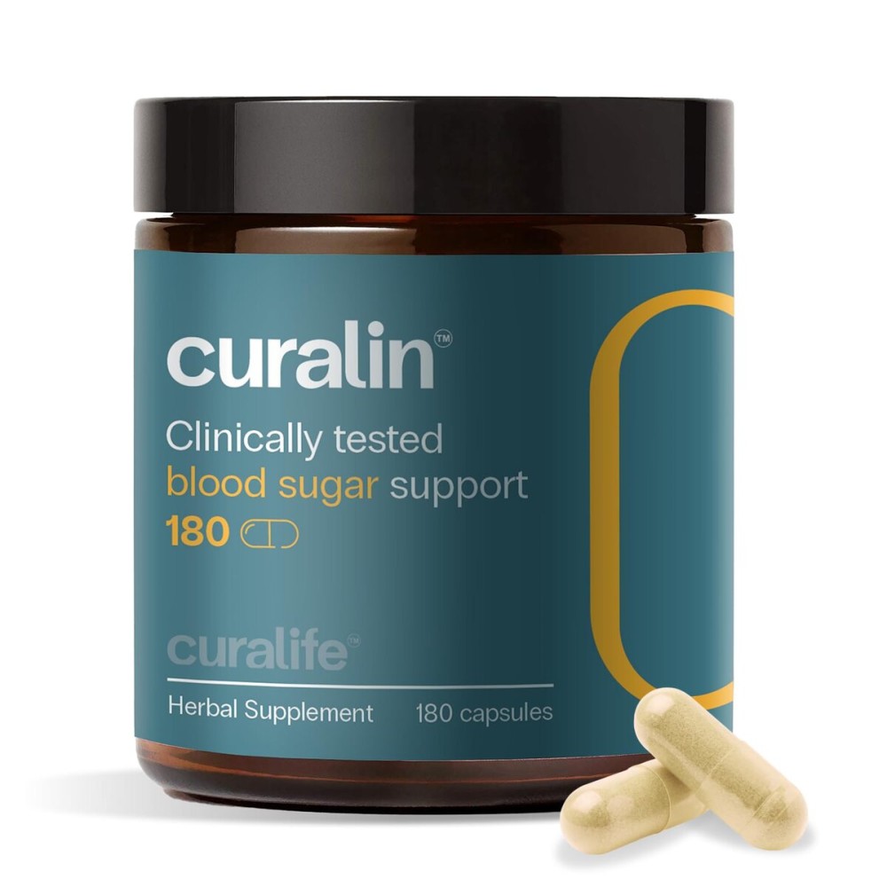 Curalin Blood Sugar Complex Supplement | 9 Natural Herbs, Cinnamon, Turmeric, Gymnema Sylvestre, Bitter Melon | Support Balanced Sugar, Metabolism & Energy, Curb Cravings | 180 Capsules