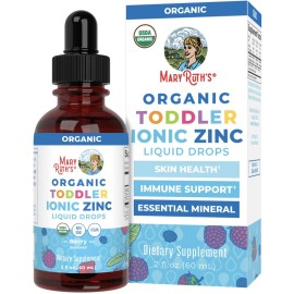 MaryRuth Organics USDA Toddler Liquid Drops | Zinc Sulfate | Immune Support Supplement| Skin Health | Vegan | Formulated for Ages 1-3 | Delicious Berry Flavor | 1 Month Supply | 2 Fl Oz