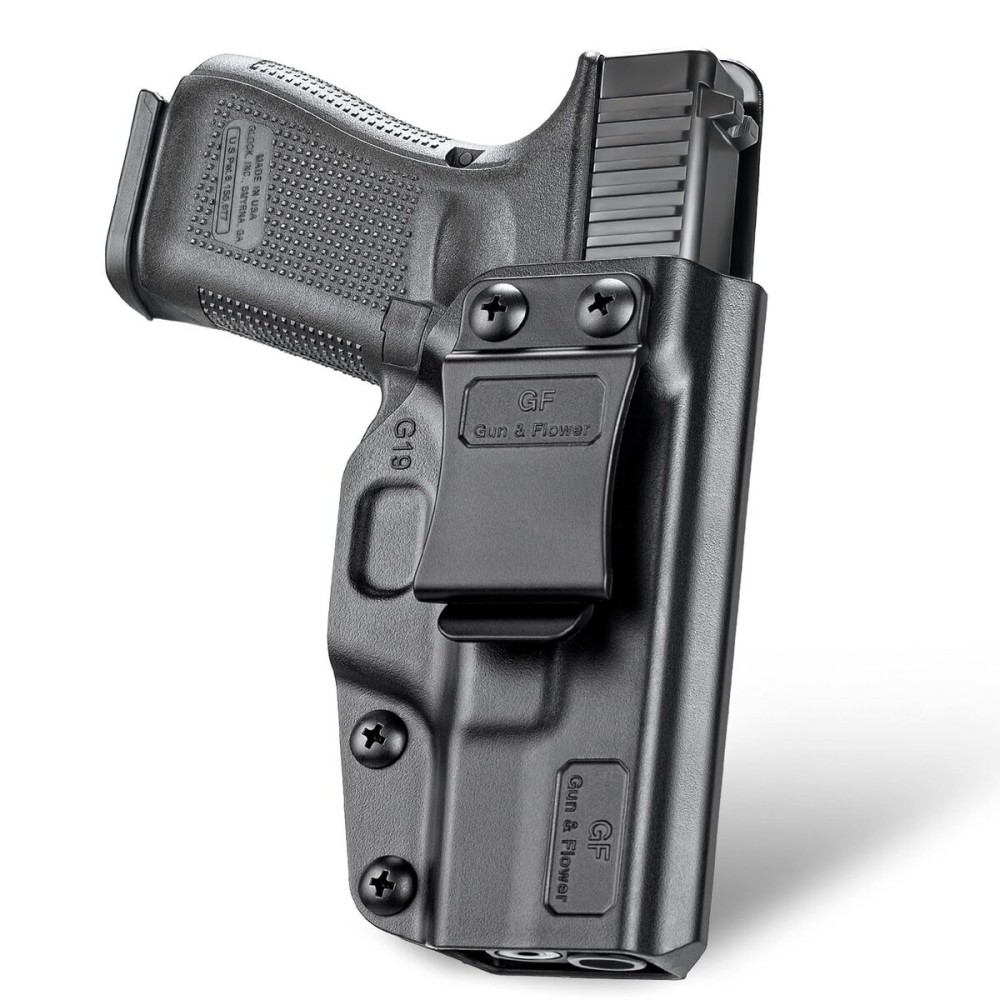 IWB Holster Compatible with Glock 19/ 19X Gen 3 4 5 & Glock 23/32 Gen 3 4 & Glock 44/45 & MOS, Inside Waistband Appendix Carry, Adj.Retention & Cant, 9mm Holster, Available in Kydex & Polymer & Claw