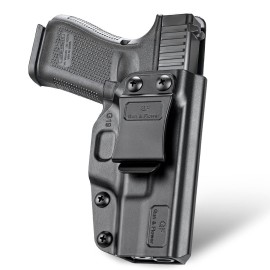 IWB Holster Compatible with Glock 19/ 19X Gen 3 4 5 & Glock 23/32 Gen 3 4 & Glock 44/45 & MOS, Inside Waistband Appendix Carry, Adj.Retention & Cant, 9mm Holster, Available in Kydex & Polymer & Claw