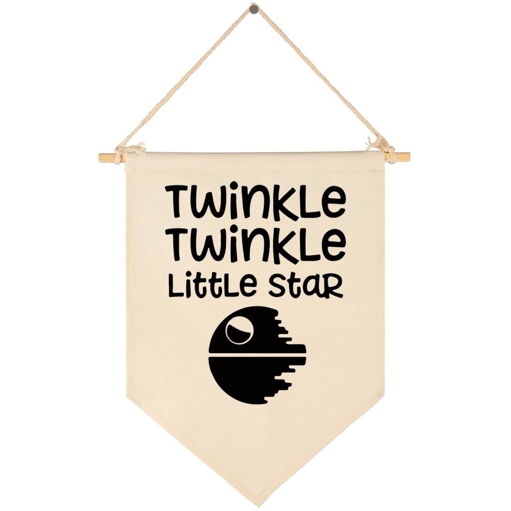 Twinkle Twinkle Little Star - Canvas Hanging Flag Banner Wall Sign Decor Gift for Baby Kids Boy Nursery Teen Room Front Door - Star Wars Quotes