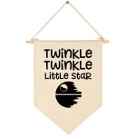 Twinkle Twinkle Little Star - Canvas Hanging Flag Banner Wall Sign Decor Gift for Baby Kids Boy Nursery Teen Room Front Door - Star Wars Quotes