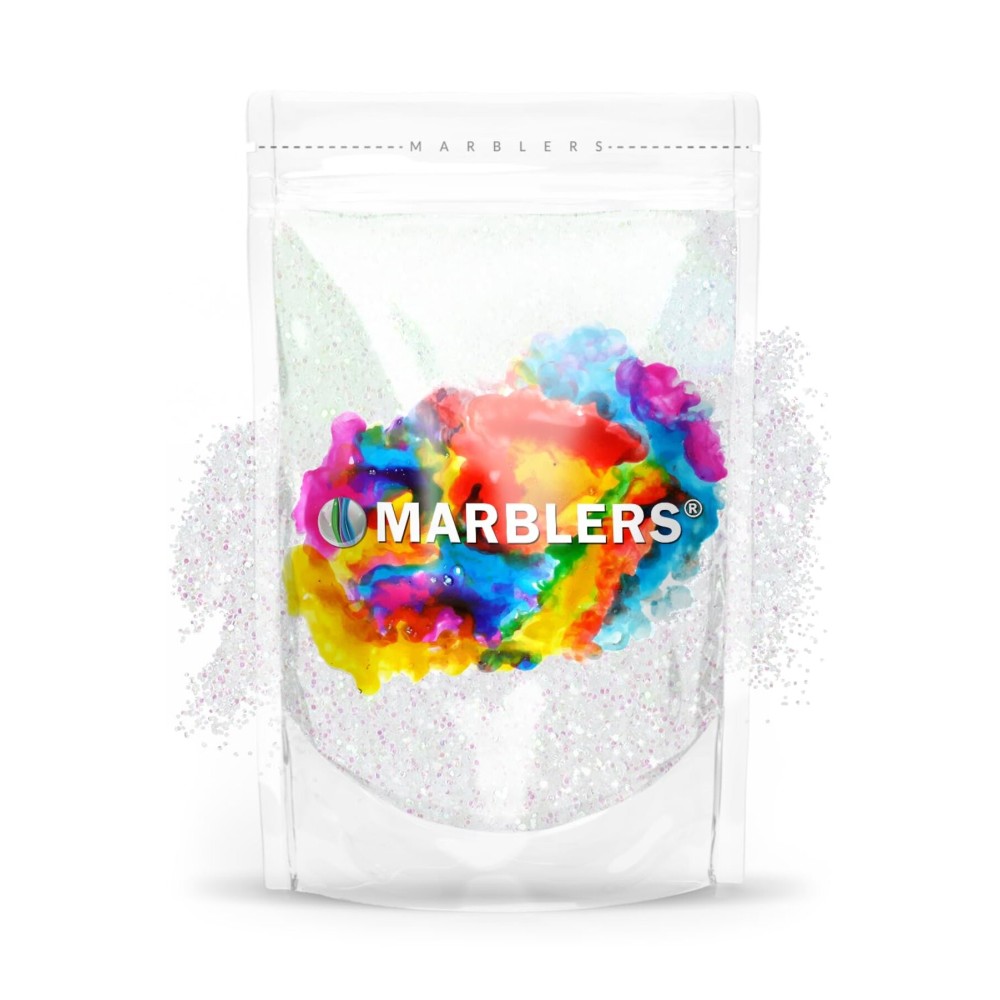 MARBLERS Holographic Glitter [Rainbow White] 3oz (85g) | Fine | Non-Toxic, Vegan, Cruelty-Free | Face, Body, Eyeshadow, Hair, Festival, Party Makeup | Nail Art, Polish | Resin, Tumbler, Slime, Craft