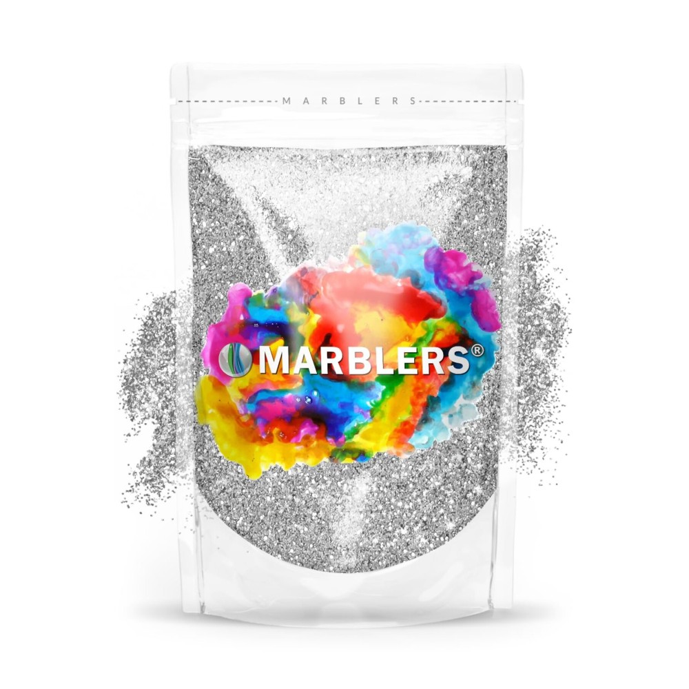 MARBLERS Twinkle Glitter [Silver] 3oz (85g) | Fine | Non-Toxic, Vegan, Cruelty-Free | Face, Body, Eyeshadow, Hair, Festival, Party Makeup | Nail Art, Polish | Resin, Tumbler, Slime, Craft
