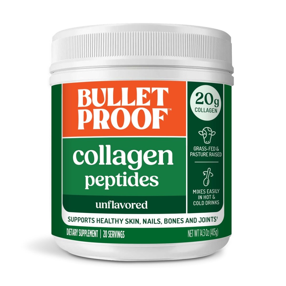 Bulletproof Unflavored Collagen Peptides Powder with MCT Oil, 14.3 Ounces, Grass-Fed Collagen Protein for Skin, Bone and Joint Support, Pasture Raised, No Added Hormones