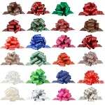 Christmas Gift Wrap Bows Ribbon 40mm for Xmas Wrapping, Christmas Decorations, Florist Wrap (24PCS in 24 Patterns)