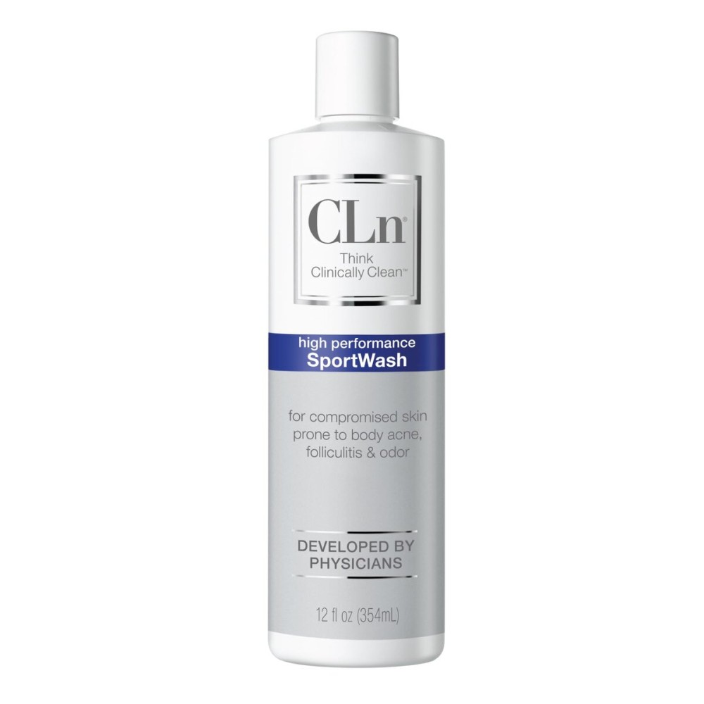 CLn SportWash - High-Performance Sport Body Wash, For Men & Women Prone to Body Odor, Foot Odor, Ringworm, Folliculitis, & Back Acne, Fragrance-Free & Paraben-Free, 12 fl. oz.