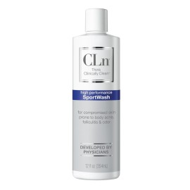 CLn SportWash - High-Performance Sport Body Wash, For Men & Women Prone to Body Odor, Foot Odor, Ringworm, Folliculitis, & Back Acne, Fragrance-Free & Paraben-Free, 12 fl. oz.